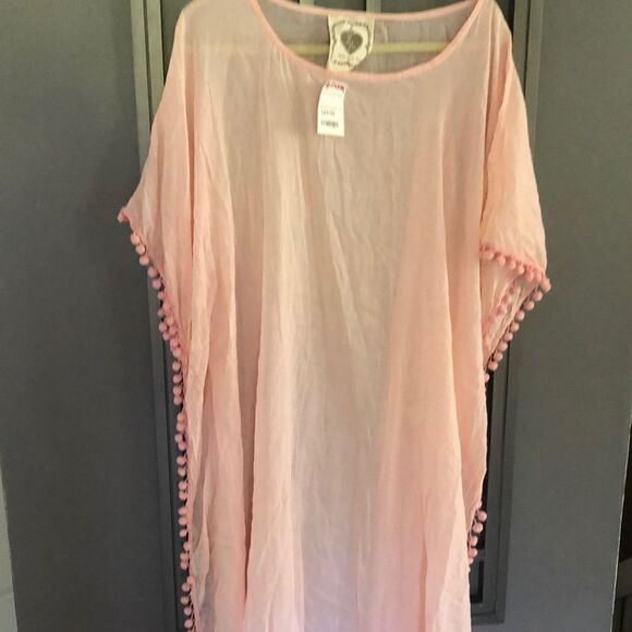 NWT Z&L peach gauze 100% cotton Palm palm beach cover up one size as is - Picture 1 of 11